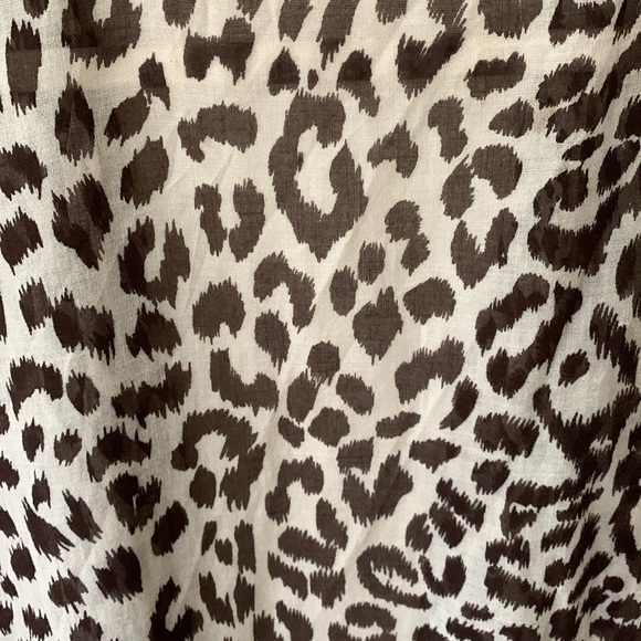 J Crew Leopard open front fringe detail kimono cape cardigan swim coverup SZ M/L - Picture 8 of 14